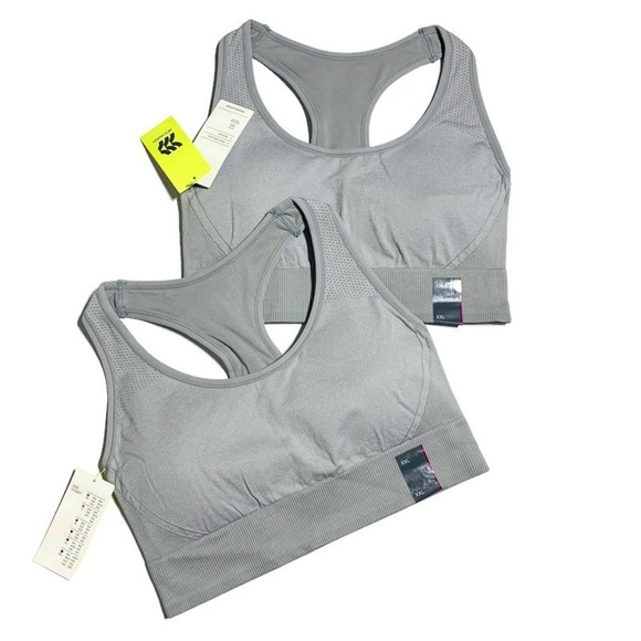 2 pair All In Motion Medium Support Seamless Racerback Sports Bra - Picture 1 of 8